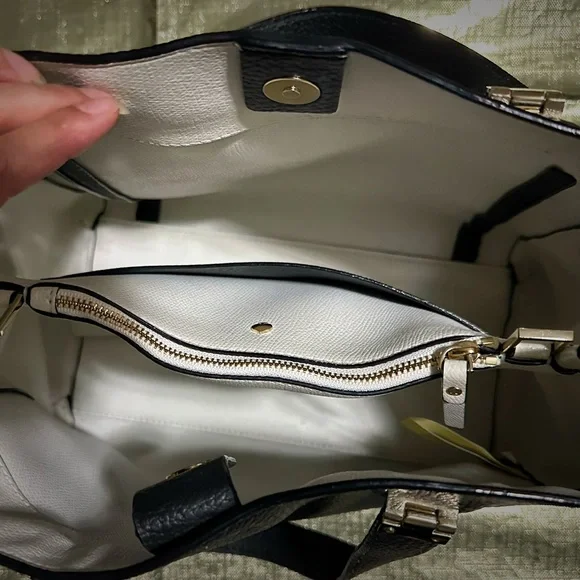 Vintage style Y2K Kate Spade AUTHENTIC Black Leather Tote handbag crossbody bag - Picture 10 of 17